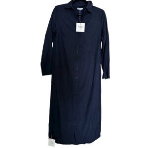 NWT Dark Blue Blank Shirt Dress Linen
Size XS